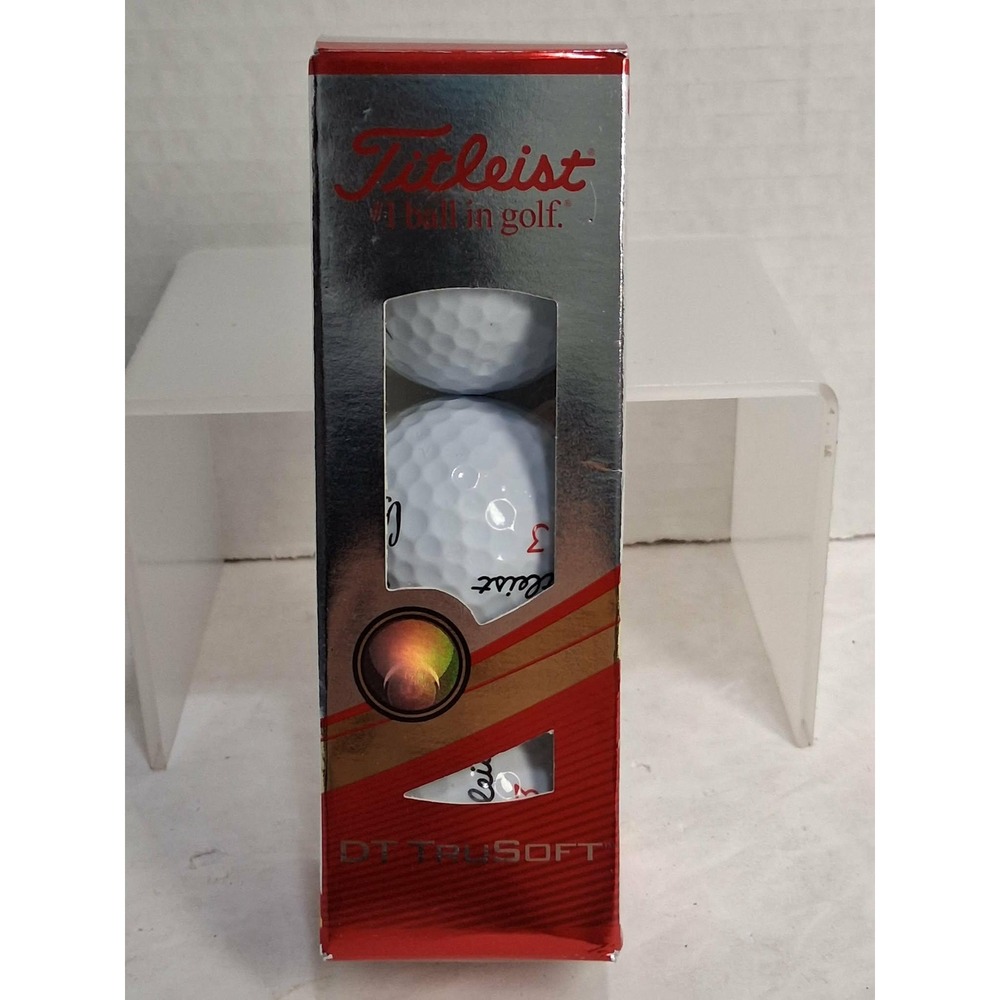 Titleist DT TruSoft Golf Balls 3 Golf Ball Pack‎ Red White Gold Box